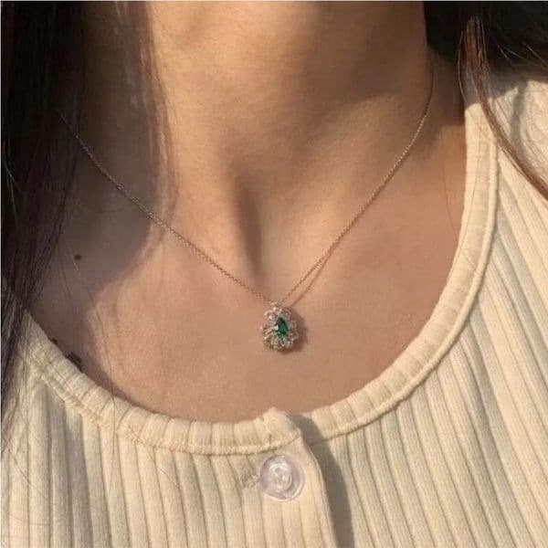 The Emerald Passion pendant in 925 and cubic zirconia - Thumbnail 6