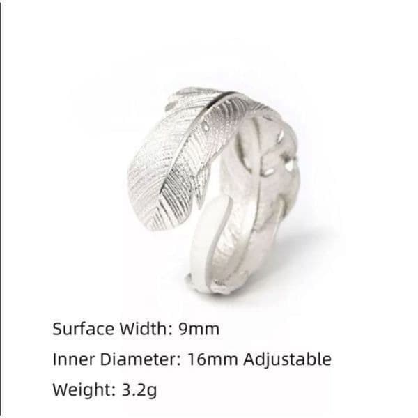 The Flirty Feather adjustable sterling silver ring. - Thumbnail 7