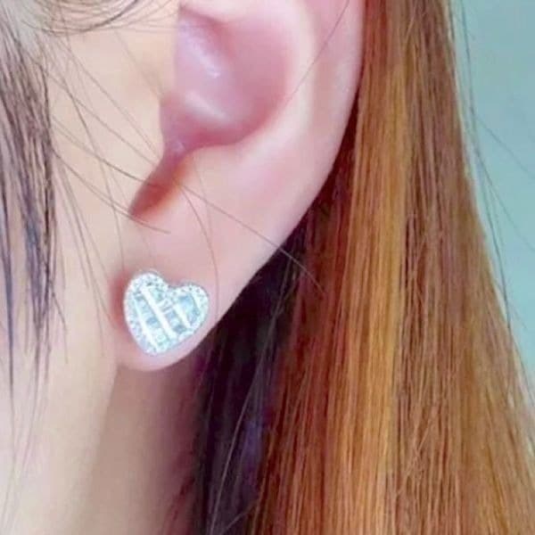 The Hearts Desire Gorgeous Stud Earrings 925 White Sapphire - Thumbnail 8