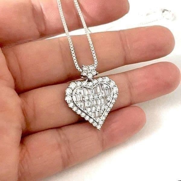 The Heart Of The Deal 925 Silver Pendant W White Sapphire - Thumbnail 2