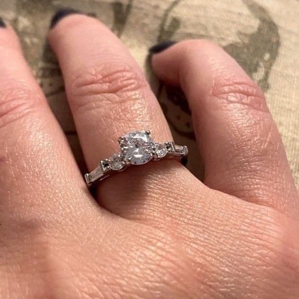 -The WithThese Rings 925 Silver Ring W/White Sapphire Set sz 6 - Thumbnail 3
