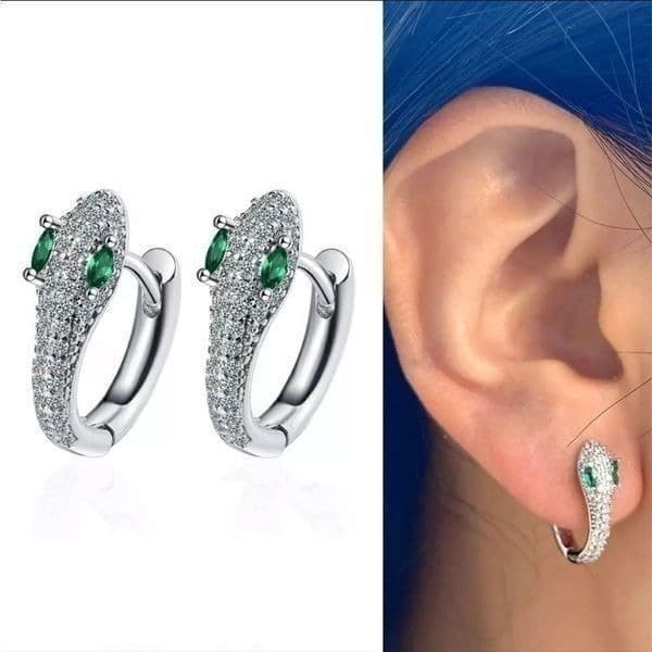 The Serpentine Earring in 925 and cubic zirconia - Thumbnail 4