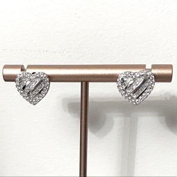 The Hearts Desire Gorgeous Stud Earrings 925 White Sapphire - Thumbnail 5