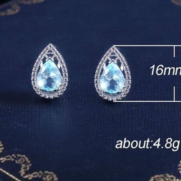 The Tear Drop earrings with hinge closure in 925 silver - Thumbnail 4