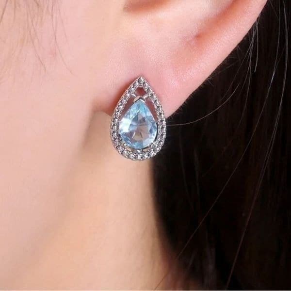 The Tear Drop earrings with hinge closure in 925 silver - Image 1