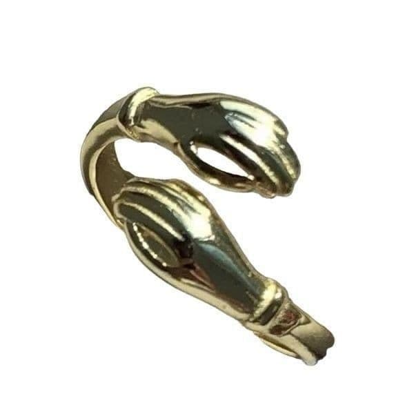 The Hold Me Close hand holding” or hug” adjustable ring in 18k - Thumbnail 9