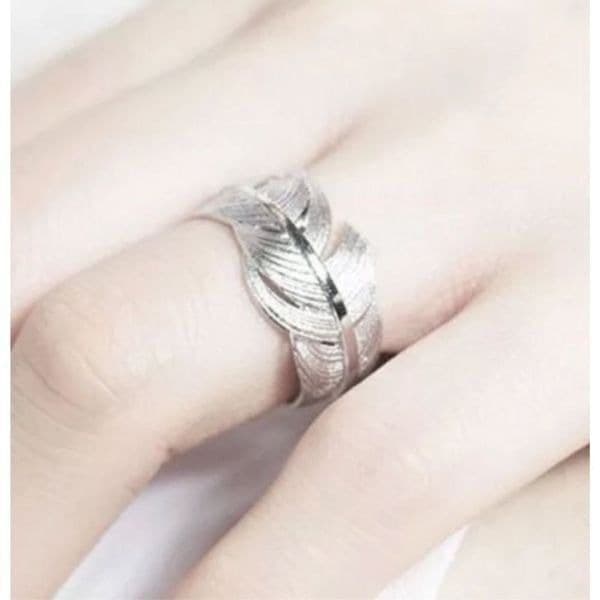 The Flirty Feather adjustable sterling silver ring. - Thumbnail 4
