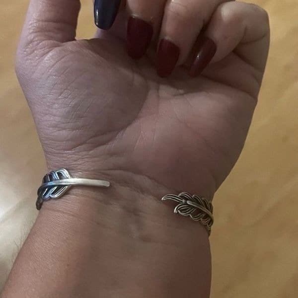 The Braided Cuff Bracelet adjustable, in 925 silver. - Thumbnail 8