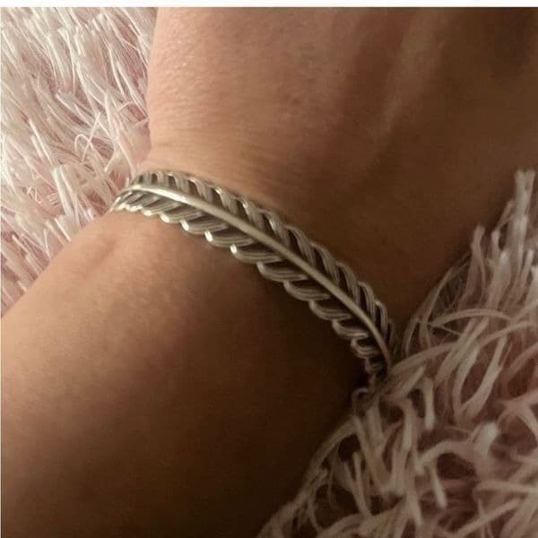 The Braided Cuff Bracelet adjustable, in 925 silver. - Thumbnail 7