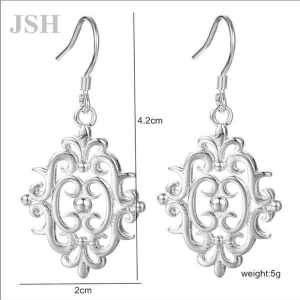 The Lacey Tibetan Silver drop abstract earrings - Thumbnail 3