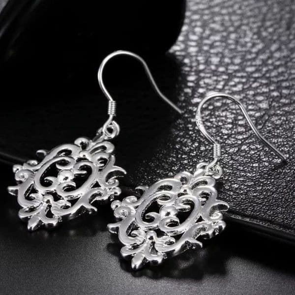 The Lacey Tibetan Silver drop abstract earrings - Thumbnail 4