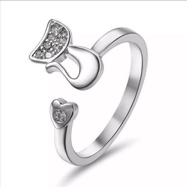 The Smitten Kitten Adjustable Ring in in 925 with cubic zirconia - Image 1