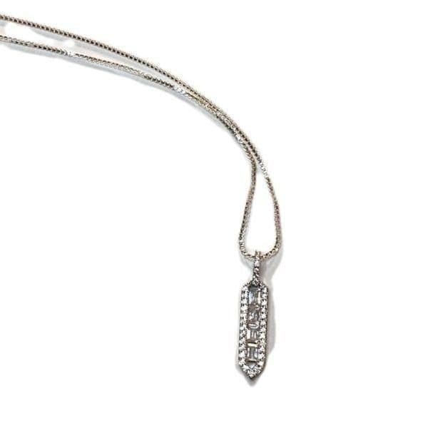 The Empire Estate inspired 925 White Sapphire Pendant necklace - Thumbnail 4