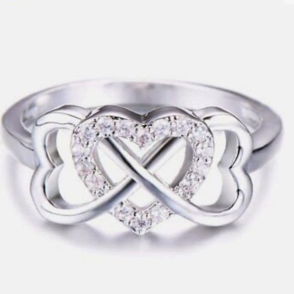The Infinite Heart luxury ring in 925 silver sz 6 - Thumbnail 4