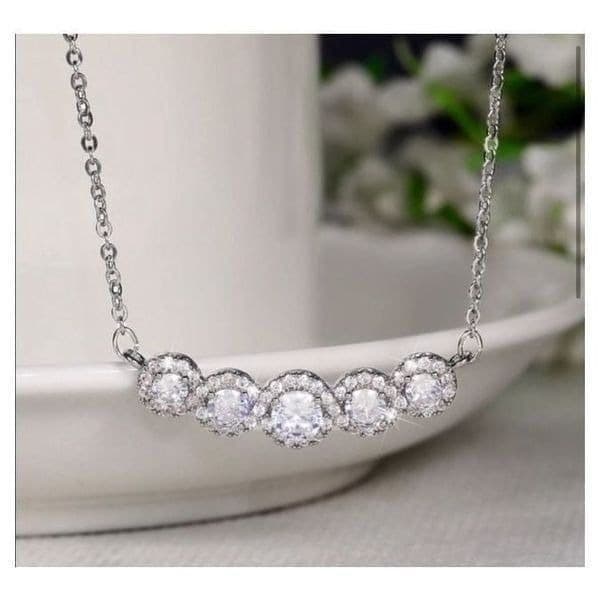 The Smith Cubic Zirconia and 925 Silver Pendants Necklace - Thumbnail 2