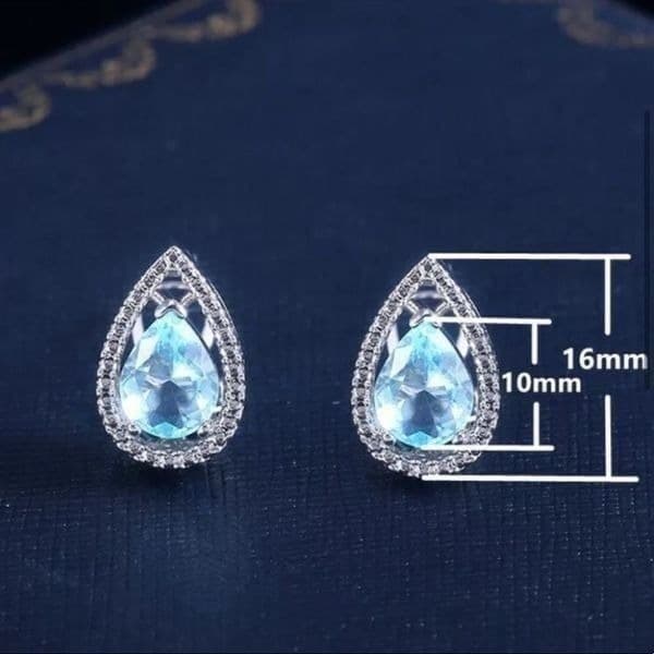 The Don’t Cry For Me Tear Drop estate inspired zirconium/topaz earrings - Thumbnail 5