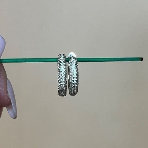 The Brilliance Mini Hoop Earrings in 925 and cubic zirconia - Thumbnail 3