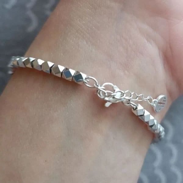 The Abstract Sparkle Chain Link Bracelet in 925 silver - Thumbnail 5