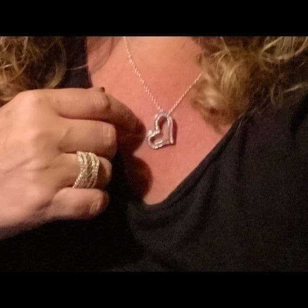 The Beating Heart white Sapphire & sterling heart necklace - Thumbnail 10