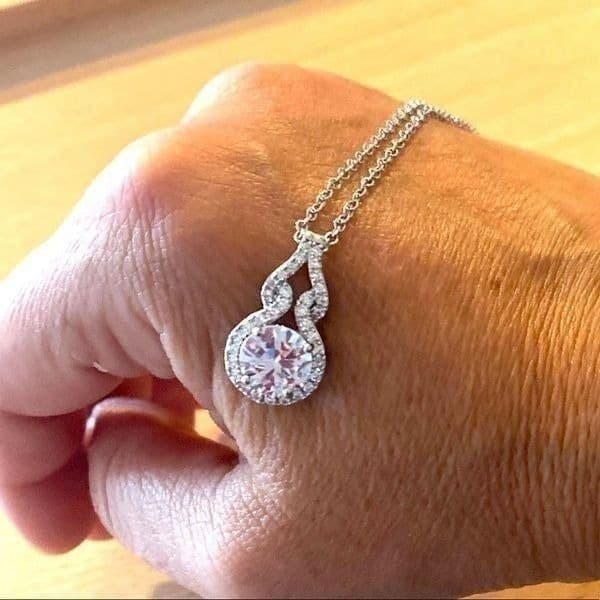 The Cathedral estate inspired 925 White Sapphire Pendant necklace - Thumbnail 4