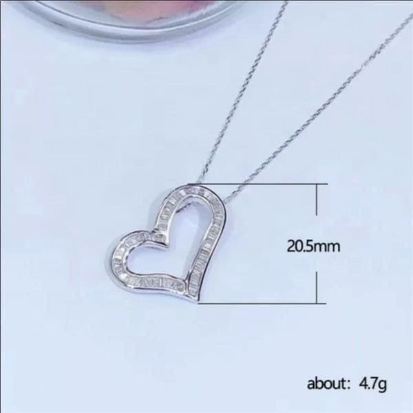 The Beating Heart white Sapphire & sterling heart necklace - Thumbnail 4
