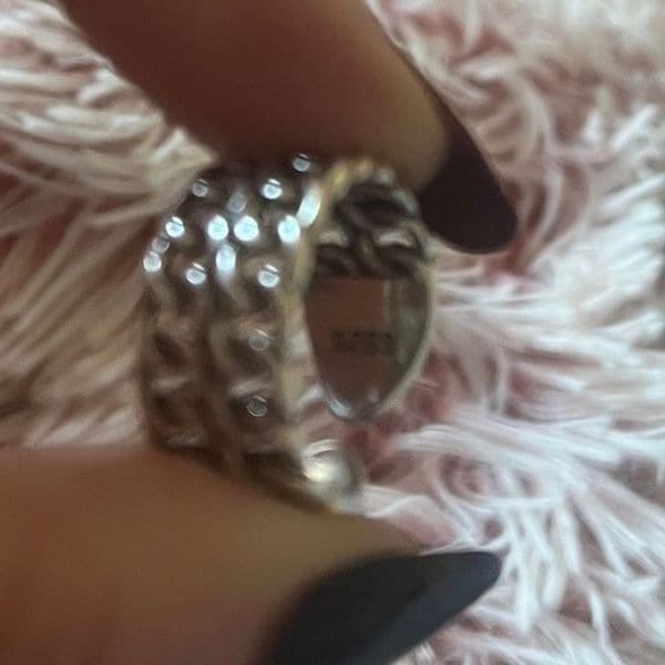 CThe Double Link Punk Ring in antiqued 925 silver. - Thumbnail 10