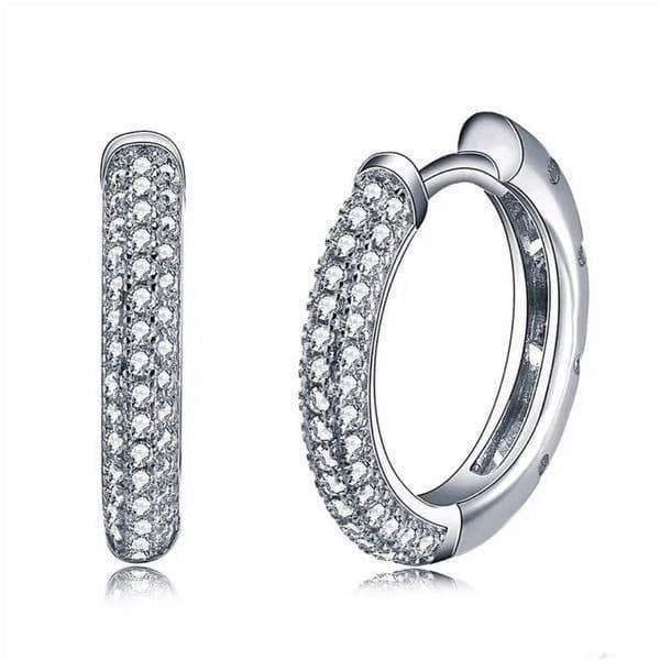 The Brilliance Mini Hoop Earrings in 925 and cubic zirconia - Thumbnail 5