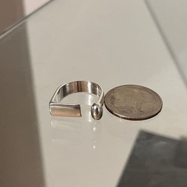 The Geo Silver adjustable Ring in 925 silver - Thumbnail 4