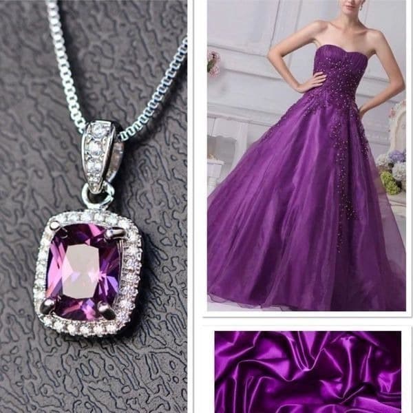 The Amethyst Classic Stunner pendant necklace in 925 and cubic zirconia - Thumbnail 2