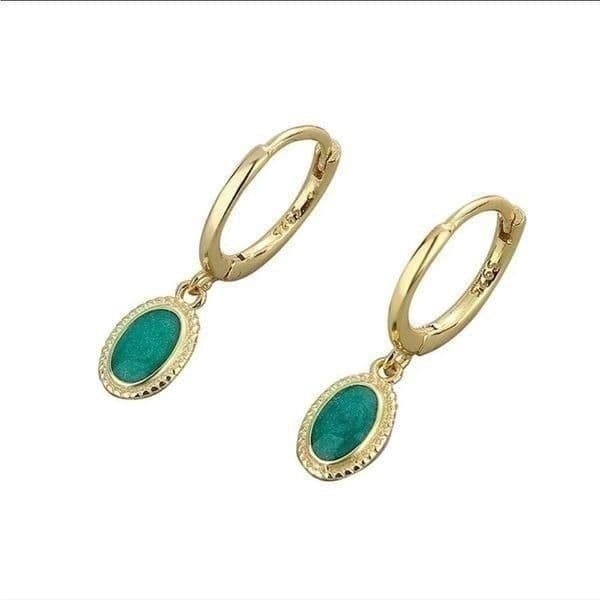 The Dainty Green Earring in 18k gold plating over 925 - Thumbnail 6