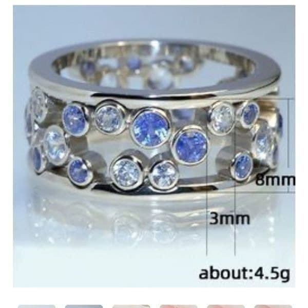The Stellar Blue Band Ring in silver sz 6 - Thumbnail 4