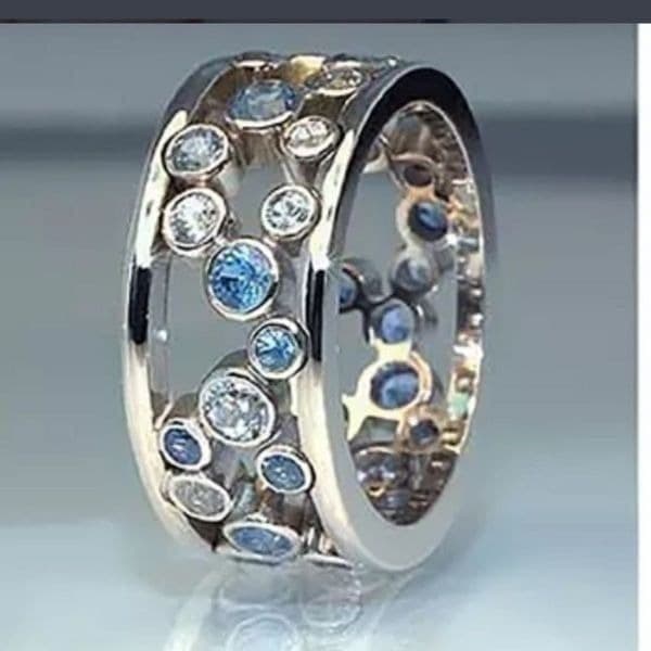 The Stellar Blue Band Ring in silver sz 6 - Image 1
