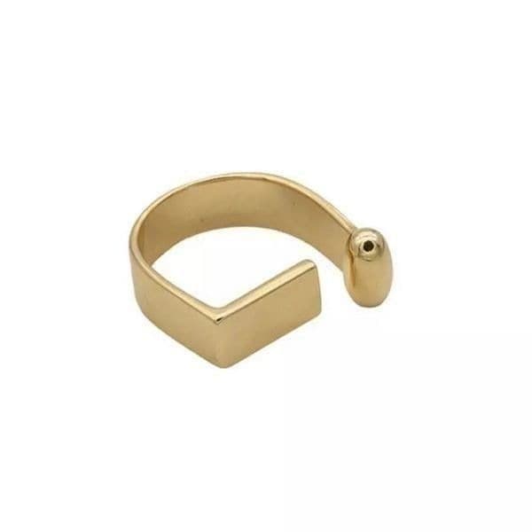 The Geo Gold adjustable Ring in yellow gold plated 925 silver - Thumbnail 2