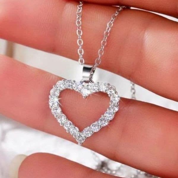 The Valentina Crystal heart and 925 pendant necklace - Image 1