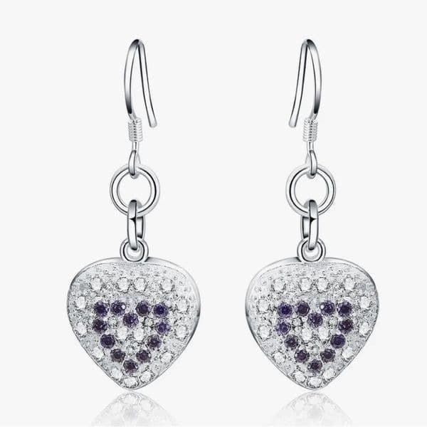 The Dangling Puff Heart earrings in 925 and cubic zirconia - Thumbnail 2