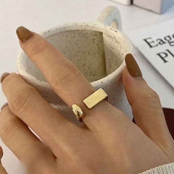 The Geo Gold adjustable Ring in yellow gold plated 925 silver - Image 1