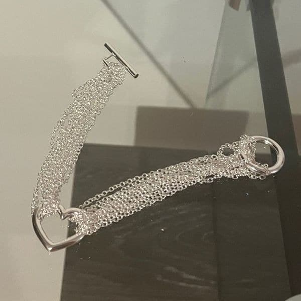 The Mesh Chain Heart Toggle Bracelet 925 - Thumbnail 11