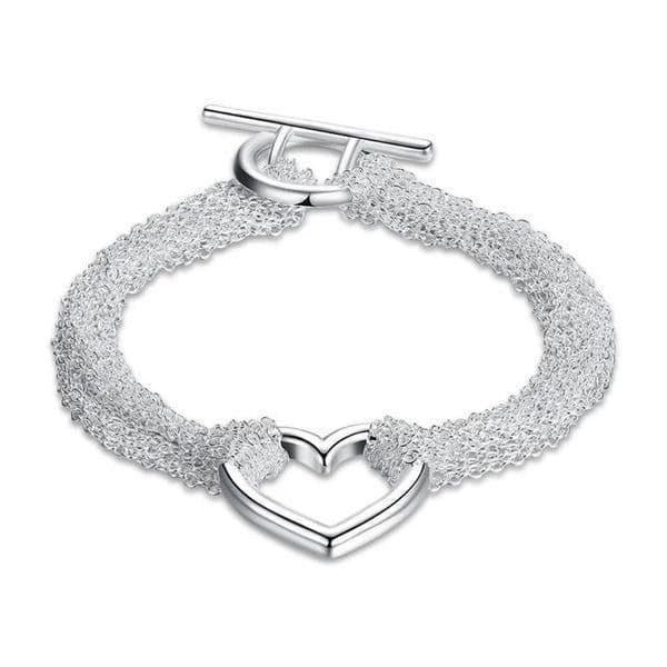 The Mesh Chain Heart Toggle Bracelet 925 - Thumbnail 3