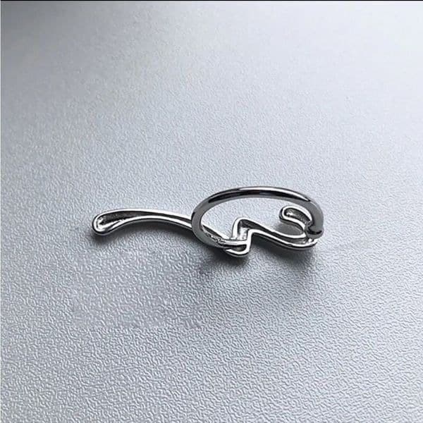 The Irregular Signature 2 finger Ring in Silver - Thumbnail 6