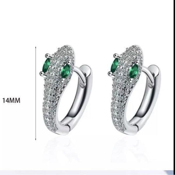 The Serpentine Earring in 925 silver and cubic zirconia - Thumbnail 4