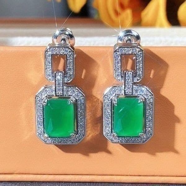 The Emerald City Drop earrings in 925 silver - Image 1