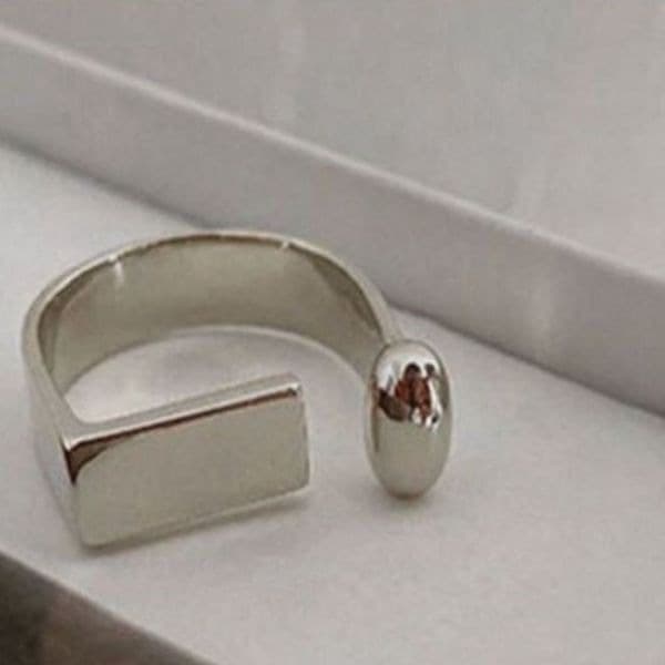 The Geo Silver adjustable Ring in 925 silver - Image 1