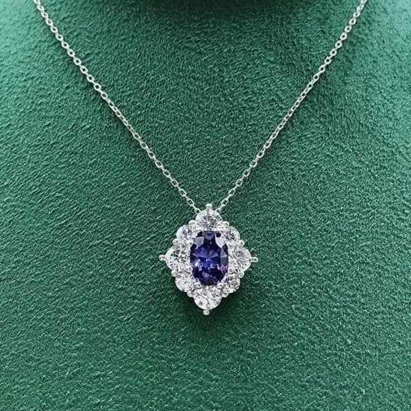 The Blue Palace Pendant Necklace in 925 and Cubic Zirconia - Thumbnail 3