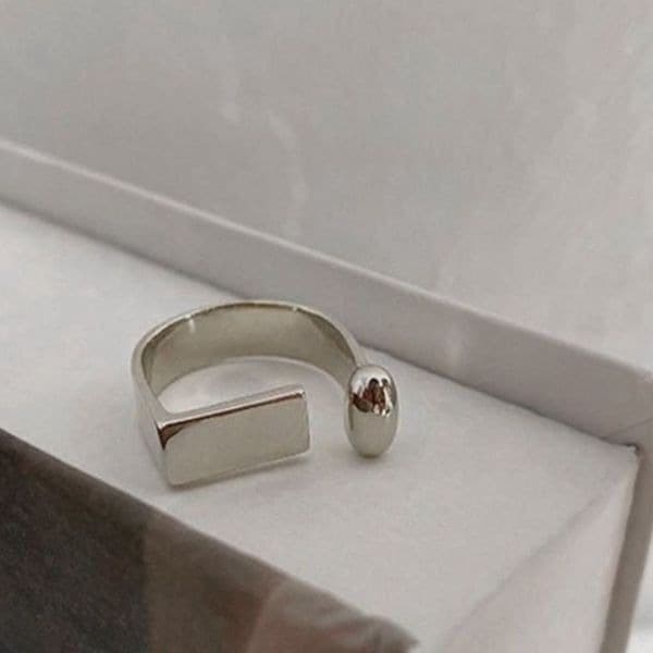 The Geo Silver adjustable Ring in 925 silver - Thumbnail 3
