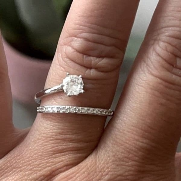 The Shooting Star Bypass Ring adjustable cubic zirconia 925 silver - Thumbnail 5