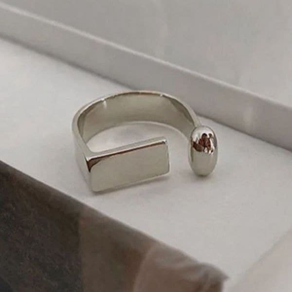 The Geo Silver adjustable Ring in 925 silver - Thumbnail 6