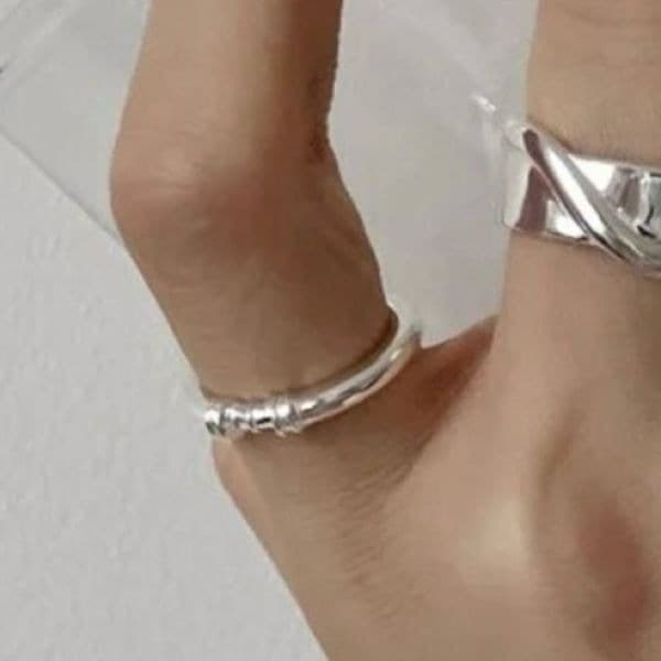 The Thin Beauty Ring adjustable in 925 silver - Thumbnail 2