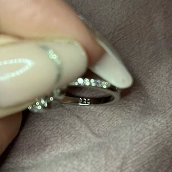 The Floral Mystique silver and white sapphire ring sz 9 - Thumbnail 4