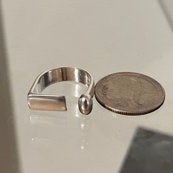 The Geo Silver adjustable Ring in 925 silver - Thumbnail 2