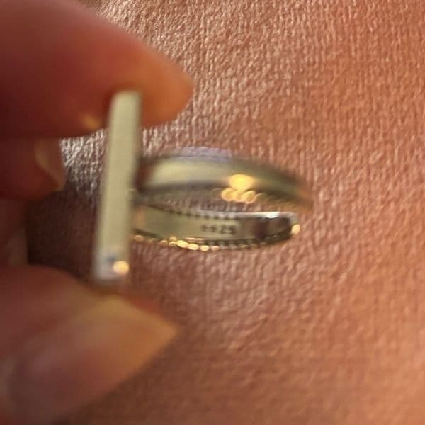 The big rectangle ring in 925 silver - Thumbnail 3